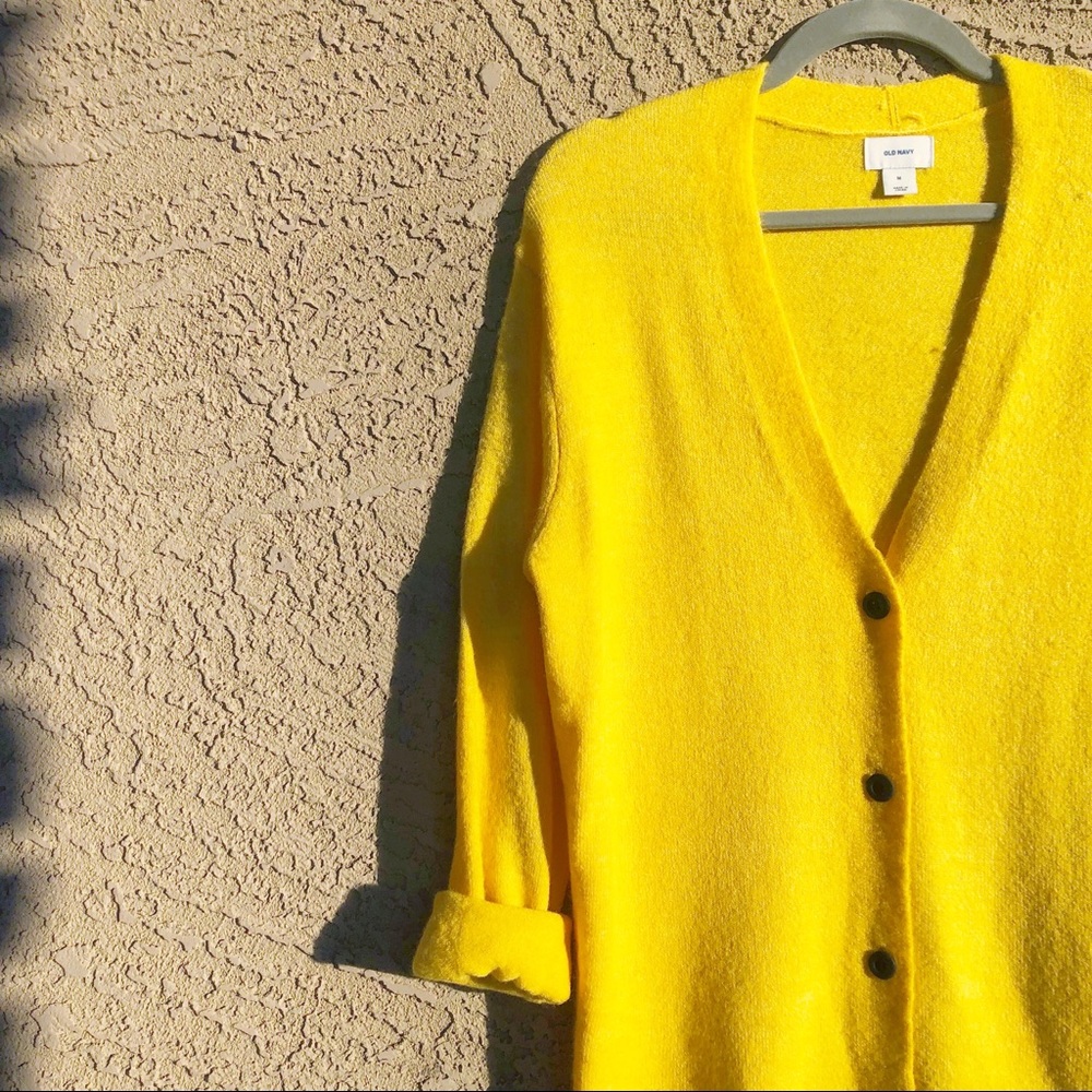 OLD NAVY ✨NWT Yellow Slouchy Soft Cardigan Sweater - Picture 5 of 7